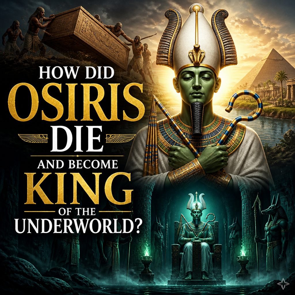 Ancient Egyptian Osiris illustration about how he died and became king of the underworld