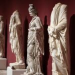 man in white robe statue
