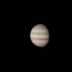 Planet Jupiter against a black space background, the gas giant of Roman mythology’s Jupiter and Greek Zeus comparison