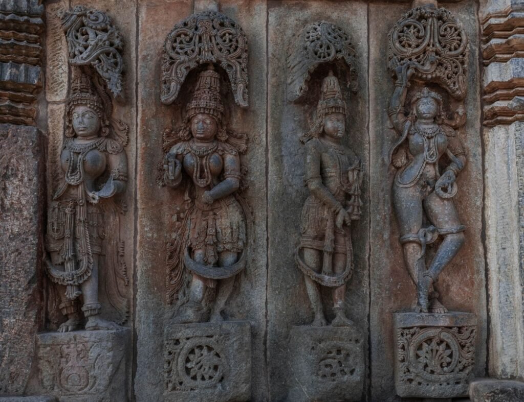 Ancient stone relief of Greek deities, illustrating primordial deities and Titans in myth