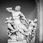 Marble sculpture of Laocoön and His Sons illustrating the power of the aegis in Greek mythology