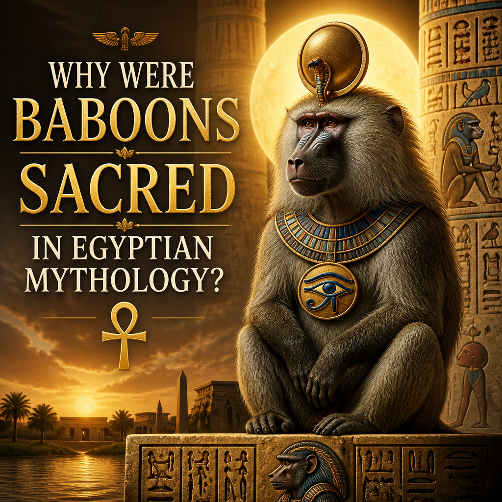 Sacred baboon symbolizing Thoth, wisdom, moon, and judgment in ancient Egyptian mythology